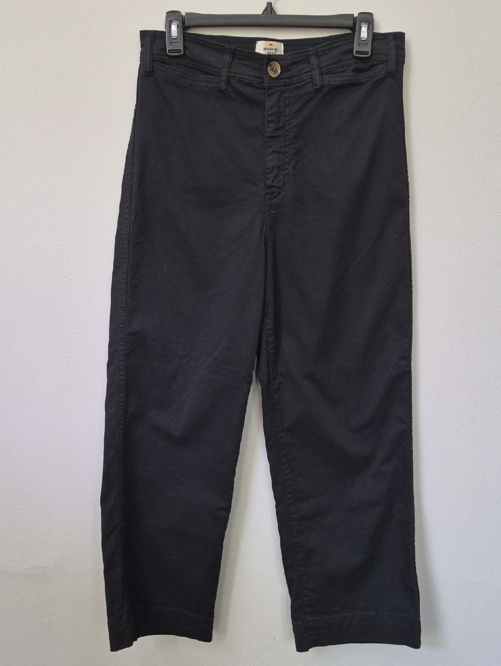 Marine Layer Black Pants Womens 8 Slim Wide Leg Crop Trouser Business  Casual